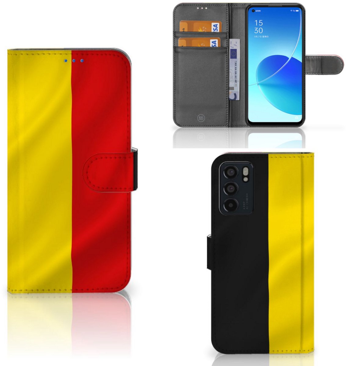 OPPO Reno6 5G Bookstyle Case Belgische Vlag