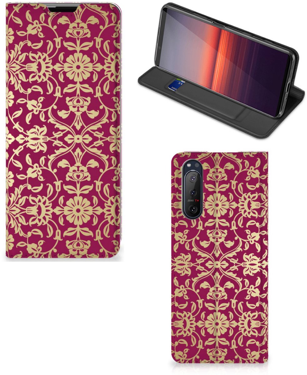 Book Case voor Telefoon Hoesje Sony Xperia 5 II Barok Pink