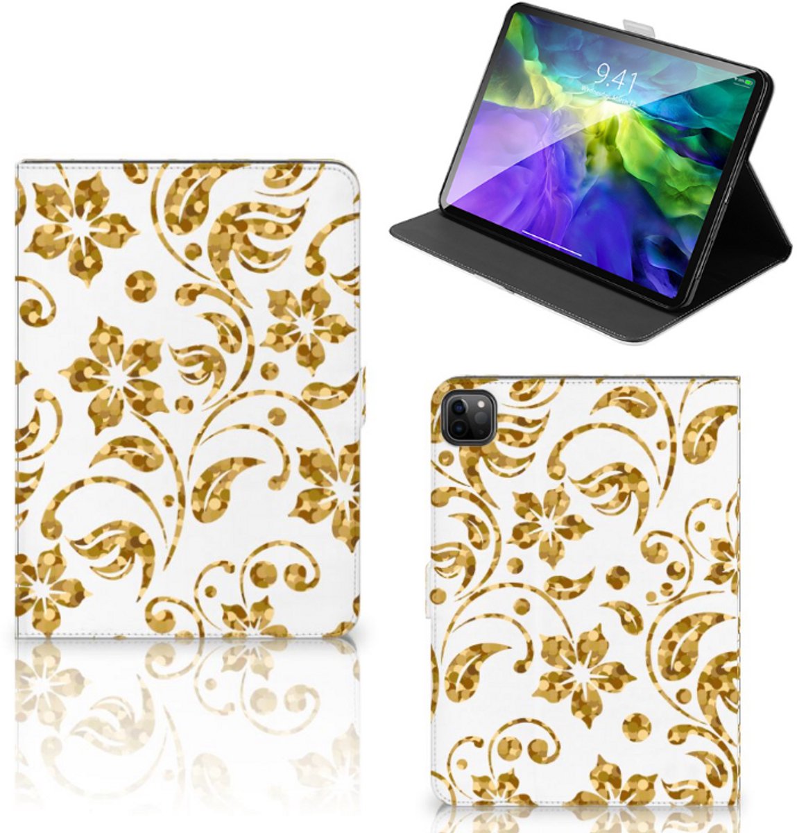 iPad Pro 11 2020/2021/2022 Tablet Cover Gouden Bloemen