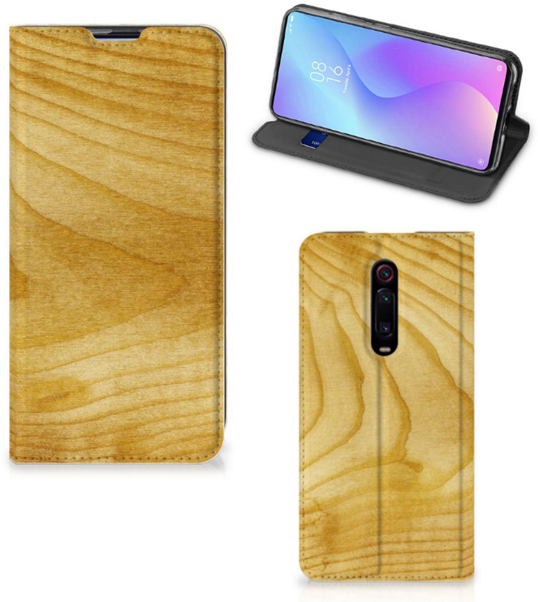 Xiaomi Redmi K20 Pro Book Wallet Case Licht Hout