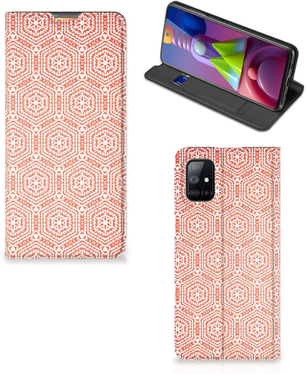 Samsung Galaxy M51 Hoesje met Magneet Pattern Orange