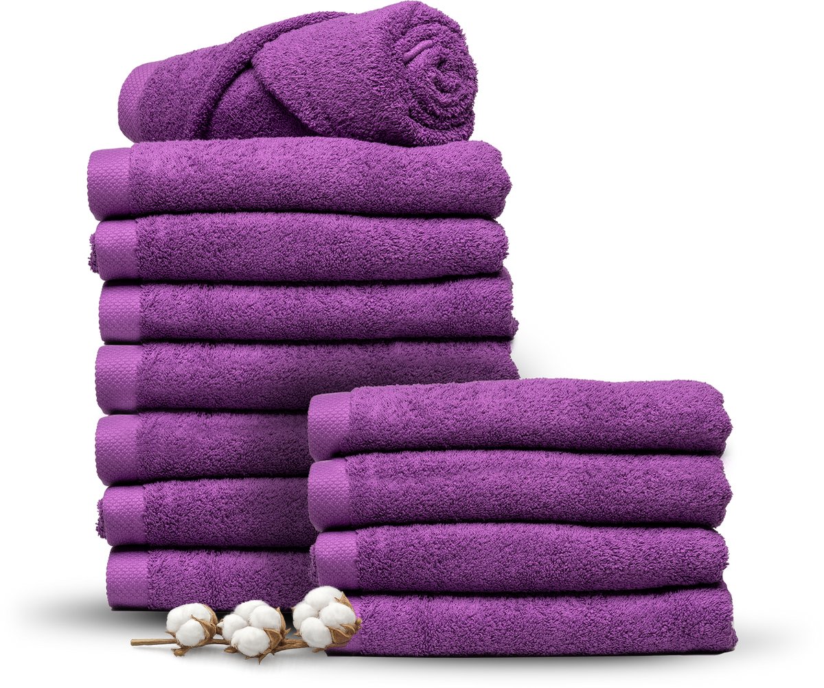 DoubleDry Handdoeken 6 st 50x100 cm - 100% katoen 500 g/m2 - okergeel