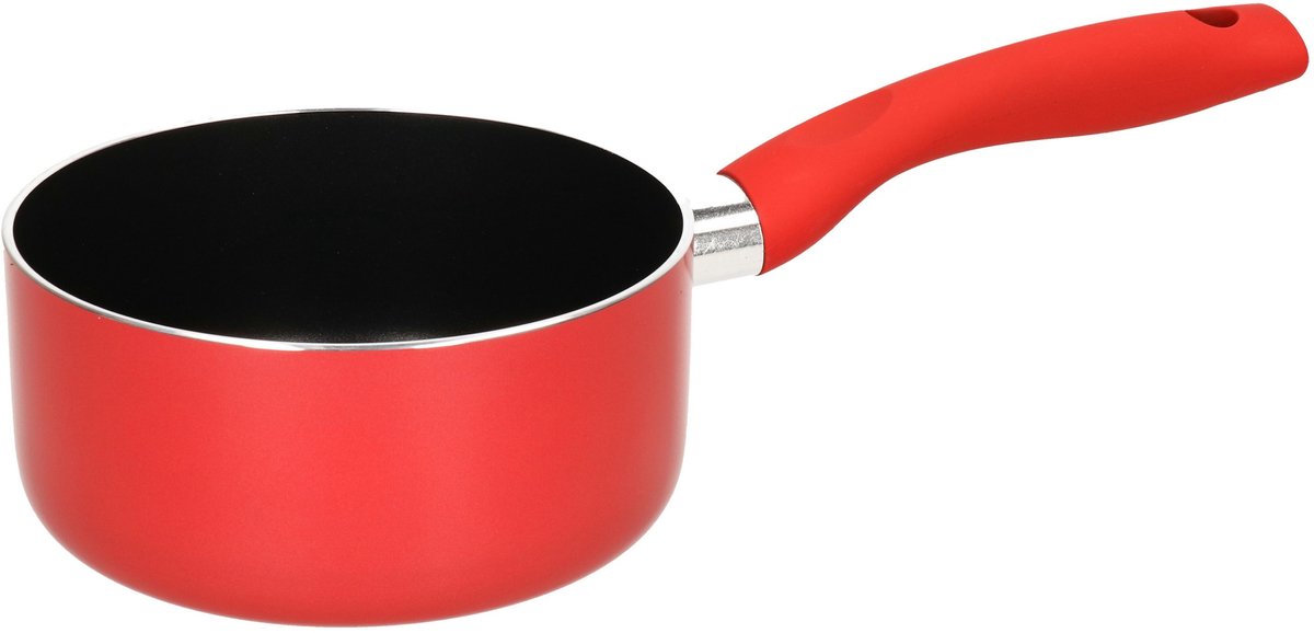 5five Aluminium Inductie Kookpan - 16 cm, Rood/Zwart