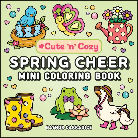 Cute and Cozy- Spring Cheer Mini Coloring Book - cover