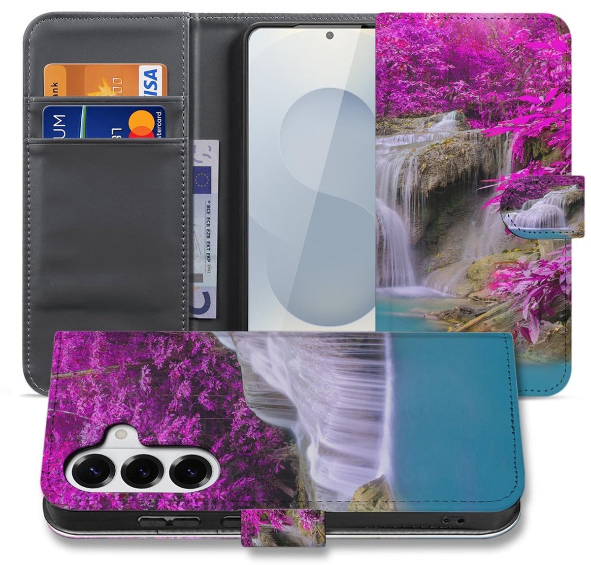 Portemonnee Hoesje Samsung Galaxy S26 Plus Waterval Paars