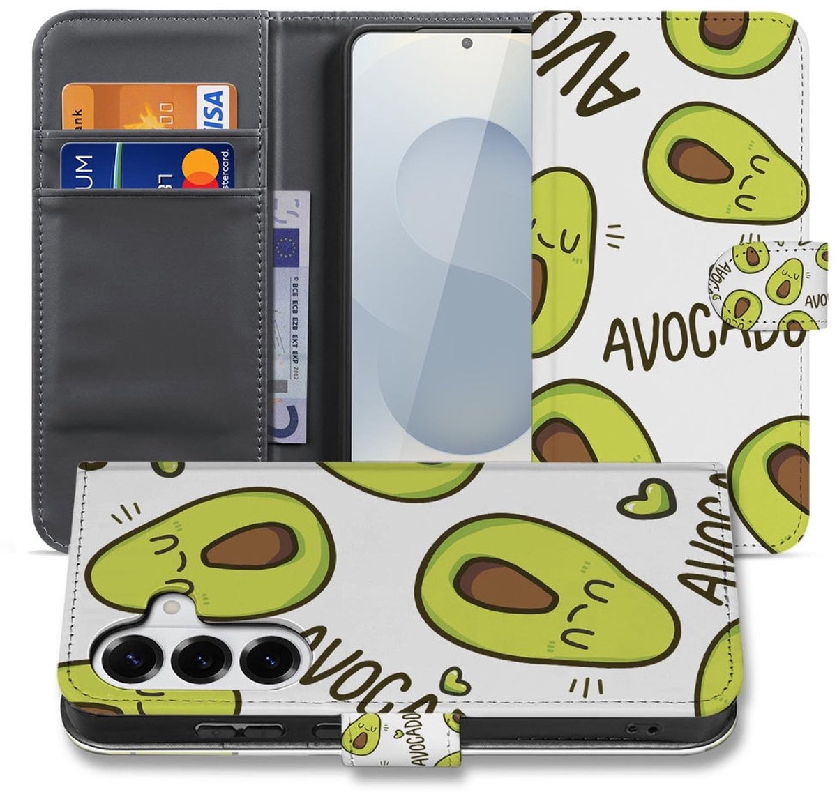 Book Case Samsung Galaxy S26 Plus Avocado Singing Groen