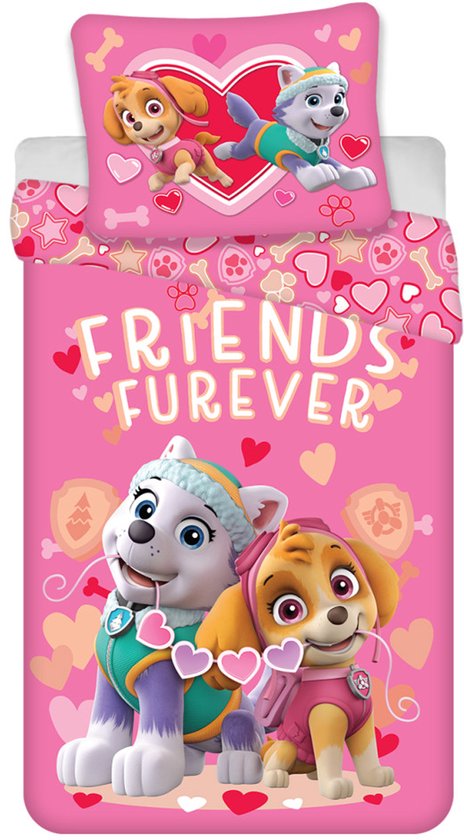 Paw Patrol -Dekbedovertrek - Roze 140 x 200 cm - 70 x 90 cm - Katoen