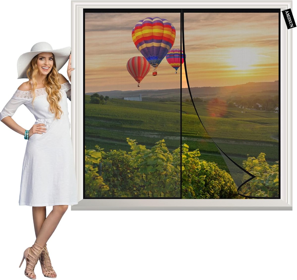 Magnetische Hordeur 105x80cm - Vliegenhor voor Deur en Raam zonder Kieren
