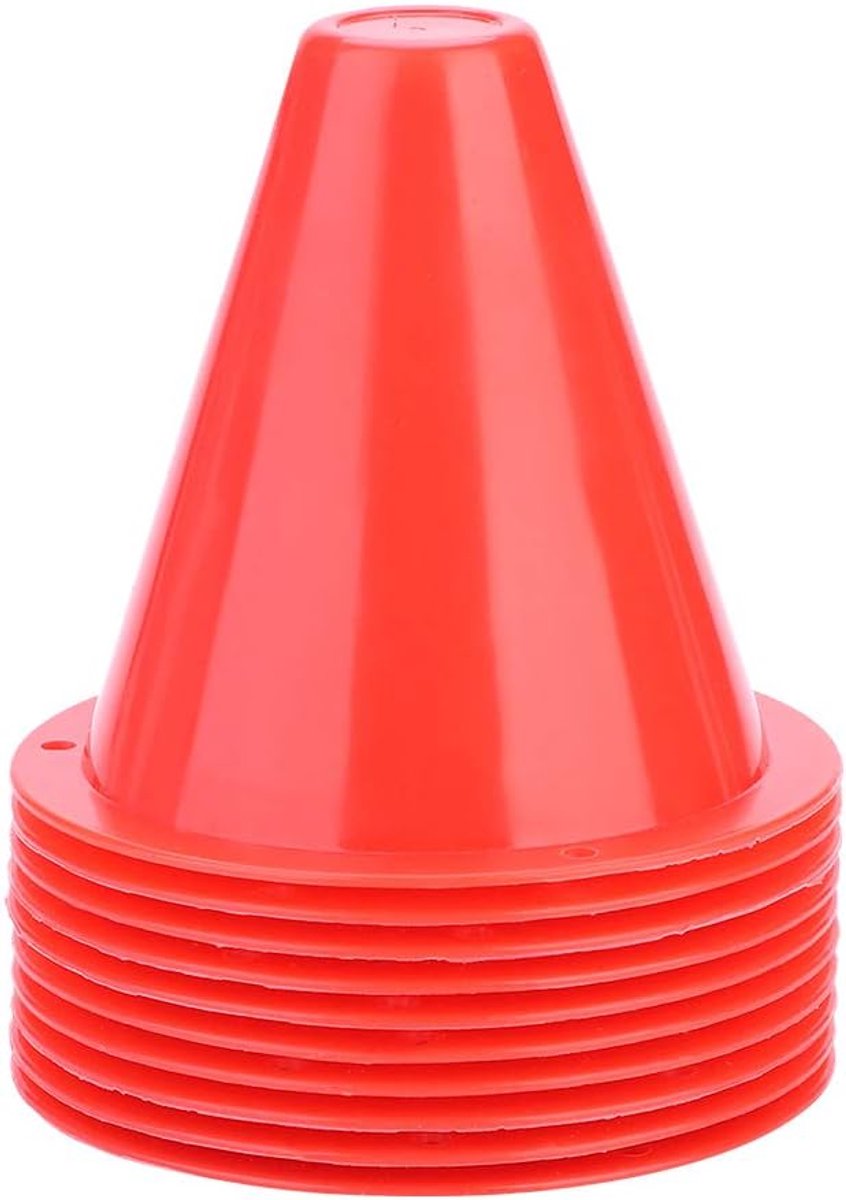 Voetbal Training Cones - 10 Verkeerskegels voor Kinderen en Hond Training - Rood