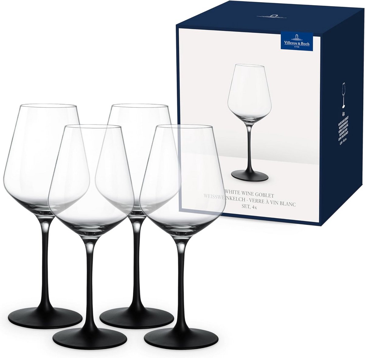 Witte Wijnglazen Set van 4 - 380 ml Elegant en Stoer