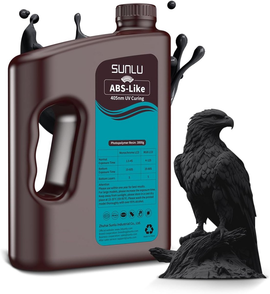 Zwarte UV-snelhardingshars voor 3D-printer - 3 kg