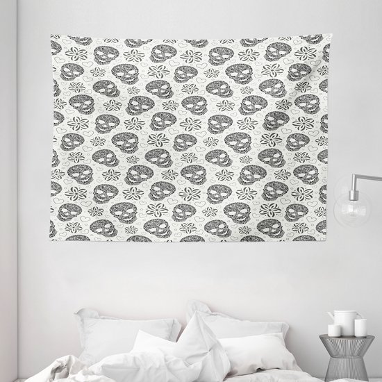 ABAKUHAUS Paars Mandala Wandtapijt, Boheemse Vintage Bloemen en Anatolisch-Turks Patroon, 150 x 110 cm, Wit Magenta