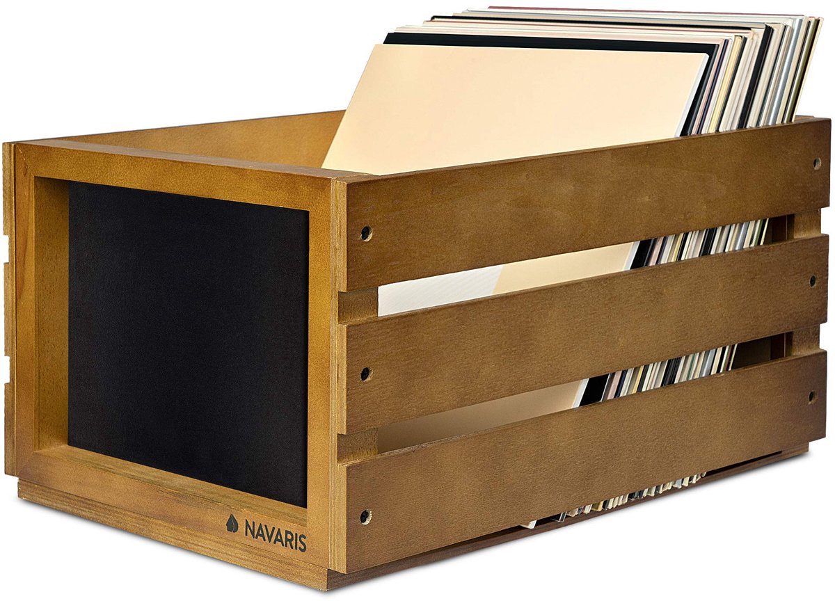 Schallplatten Kiste - Vintage Design - 42,9 x 34,4 x 22,9 cm