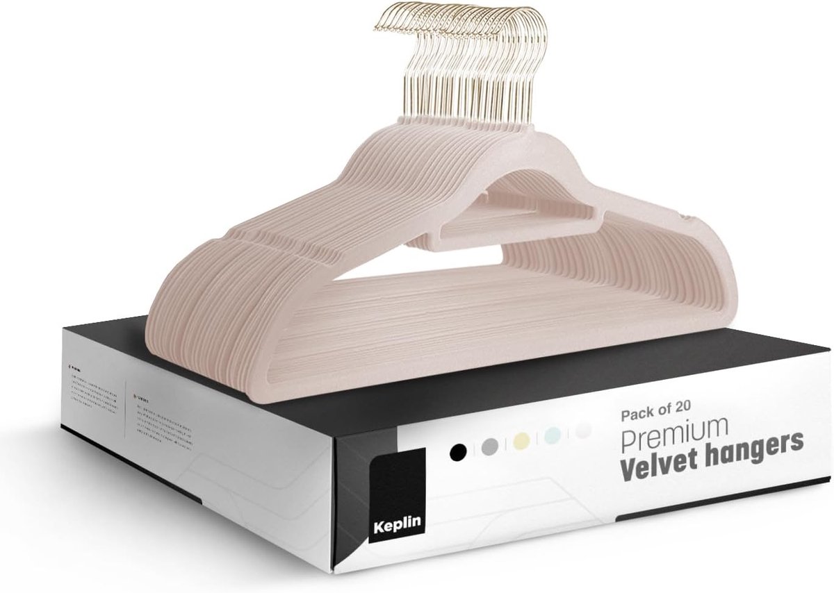 Dunne Antislip Fluwelen Hangers - Set van 20 - Ruimtebesparende Kledingorganizers