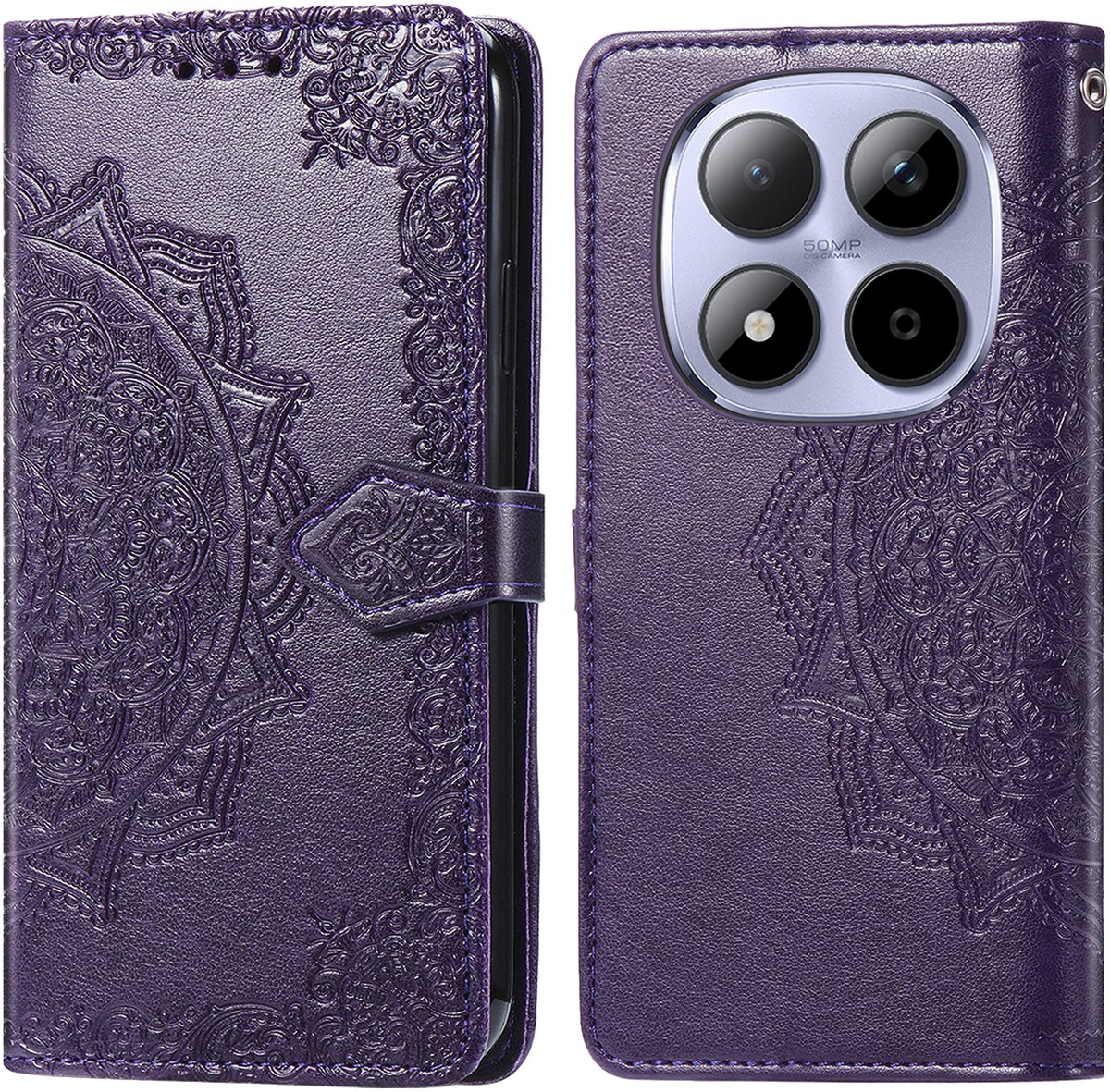 imoshion Hoesje - Geschikt voor Xiaomi Redmi Note 15 Pro Plus (5G) - Mandala Bookcase - Paars