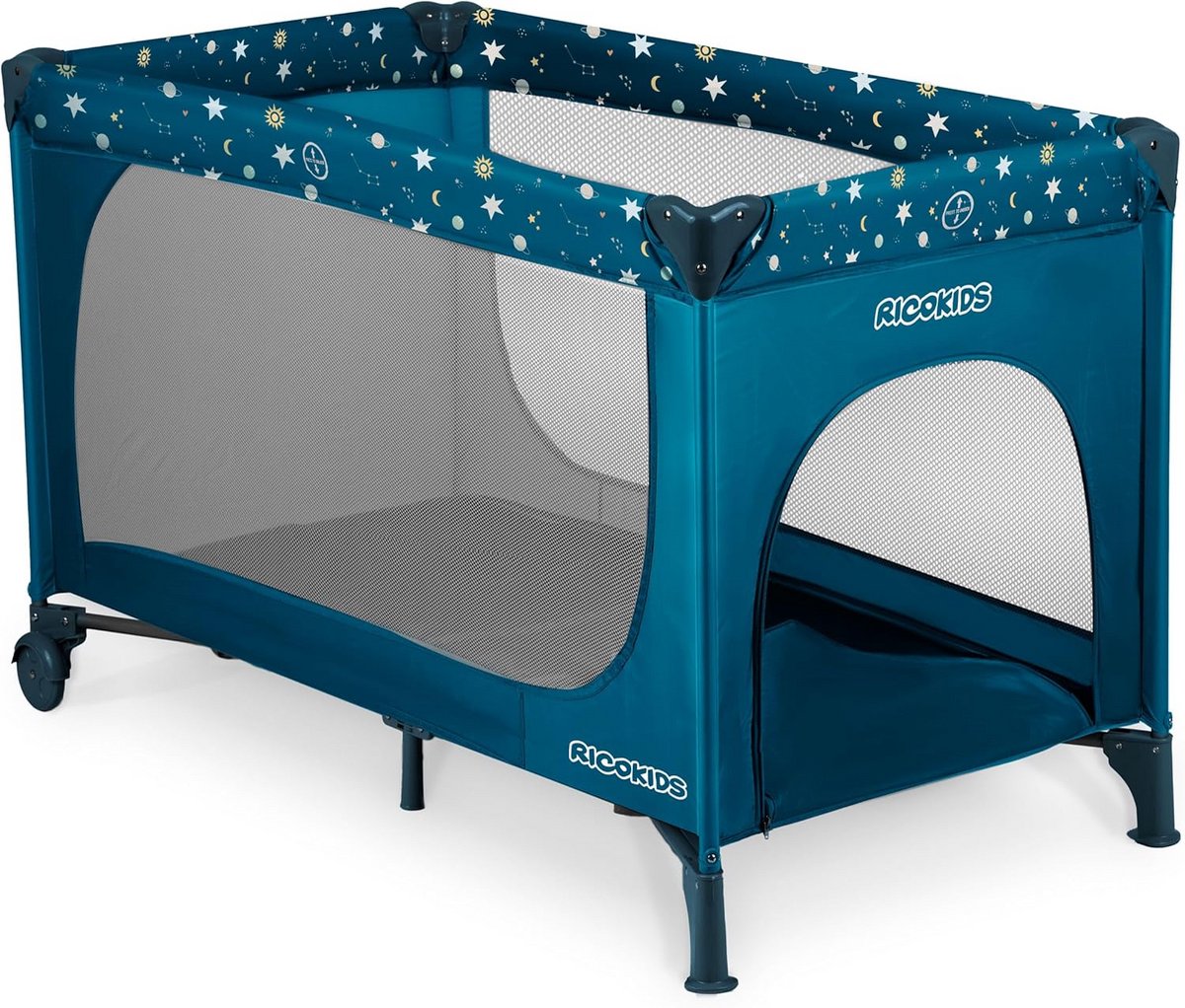 Inklapbaar Reisbed Baby + Matras (125x65cm) Donkerblauw Sterren