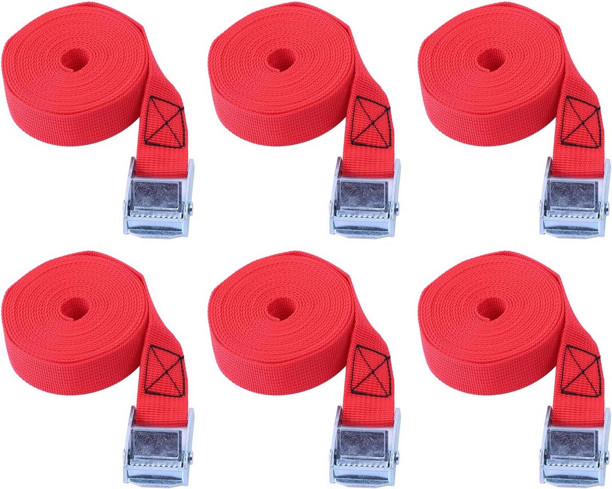 6x Spanbanden met Snelsluiting - Sterke Bevestigingsriemen 25mm voor Fietsendrager, Bagage en Camping