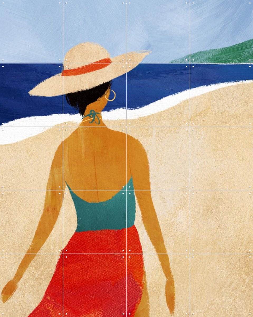 IXXI Beach Escape, Henry Rivers - 80 x 100 cm - Gratis ophangtool - Grote wanddecoratie en posters - Grafisch Ontwerp, Illustraties, Speels