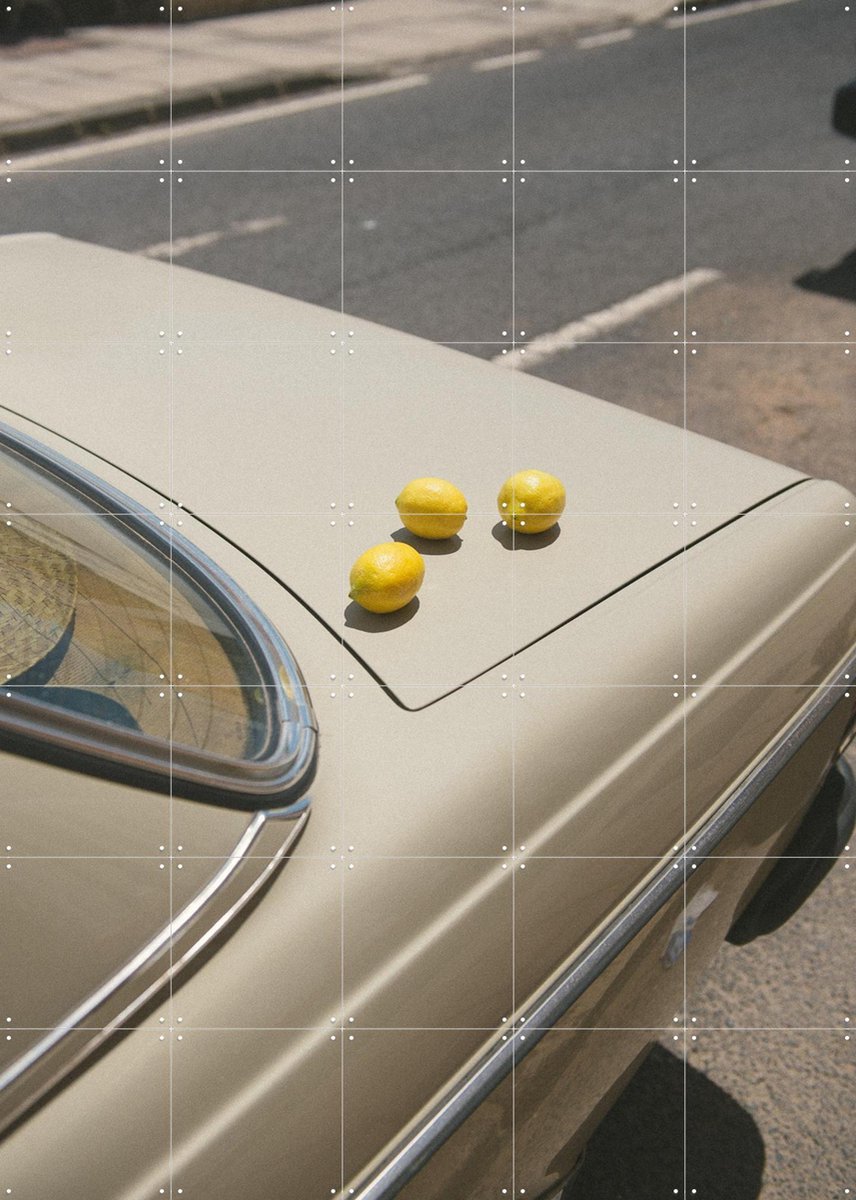 IXXI Three Lemons, Chris Abatzis - 100 x 140 cm - Gratis ophangtool - Grote wanddecoratie en posters - Fotografie, Vintage, Woonkamer, Keuken