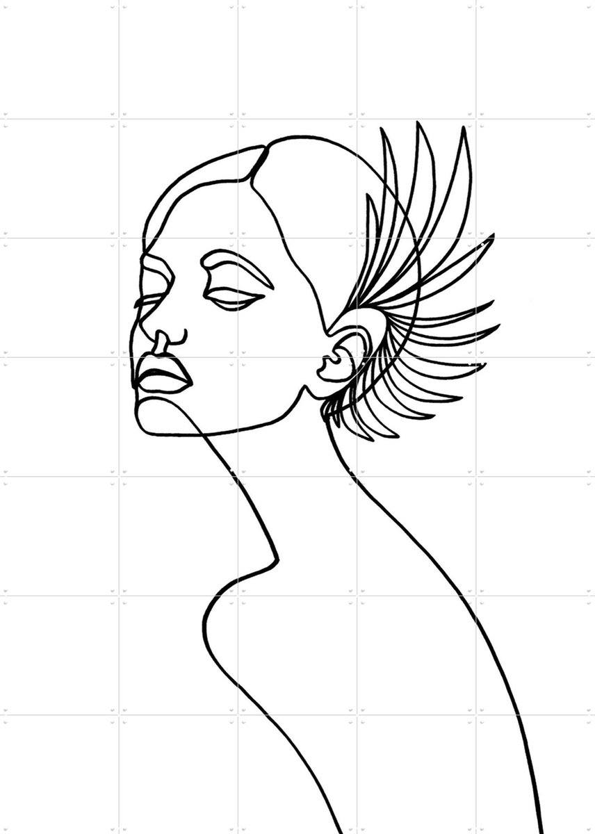 IXXI Mabel, Julia Hariri - 100 x 140 cm - Gratis ophangtool - Grote wanddecoratie en posters - Minimalisme, Illustraties, Line art, Slaapkamer