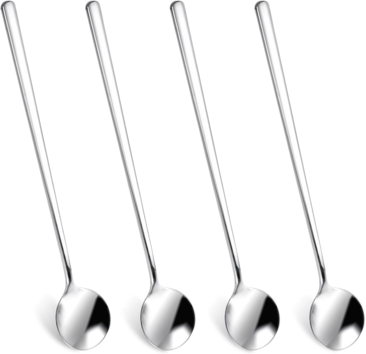 Roerlepels van 16,7 cm voor cocktails en milkshakes, set van 4 stuks
