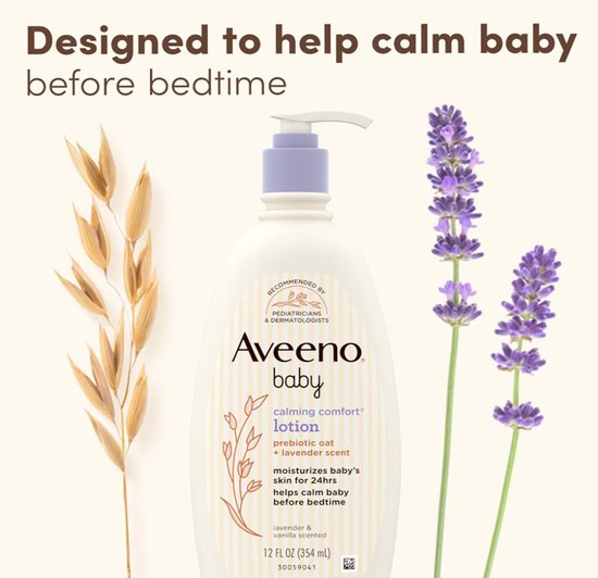 Aveeno Baby Calming Comfort Body Lotion - Hydraterende Babylotion met Lavendel & Vanille - Met Prebiotische Havermout - 354ML van Merkloos — afbeelding 3