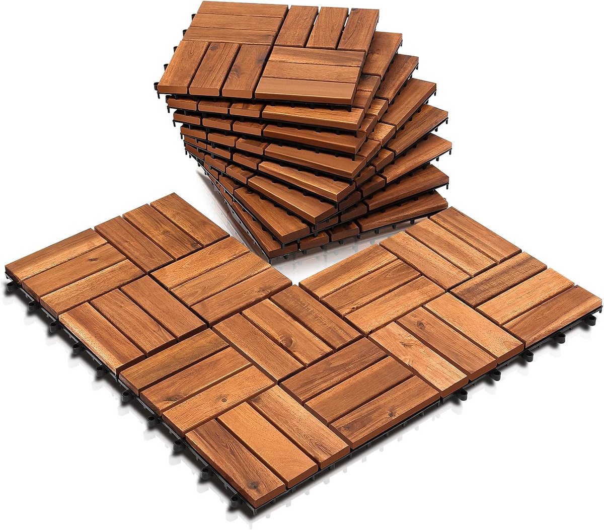 Houten Terrastegels Balkon en Tuin 30x30 cm - Eenvoudig Leggen