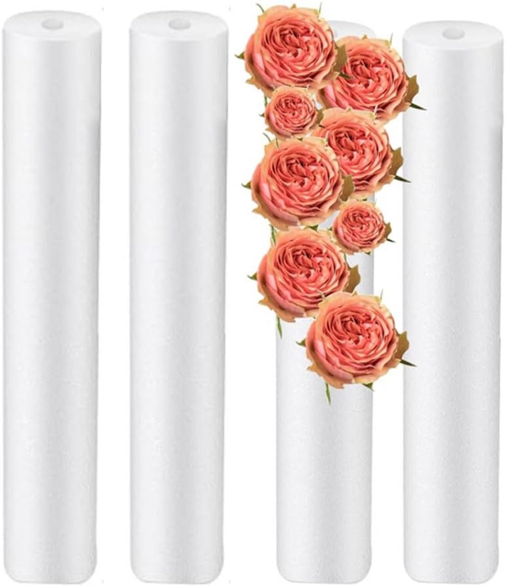 Set van 4 Witte Oasestukken voor Verse Bloemen en Bloemschikken | Stekbaar Schuim voor Decoratie
