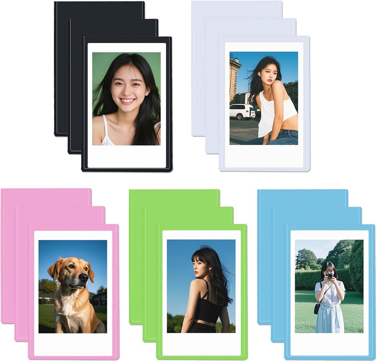 Set van 15 Kleurrijke Magnetische Fotolijstjes voor Koelkast, Handig voor Mini Instant Fot