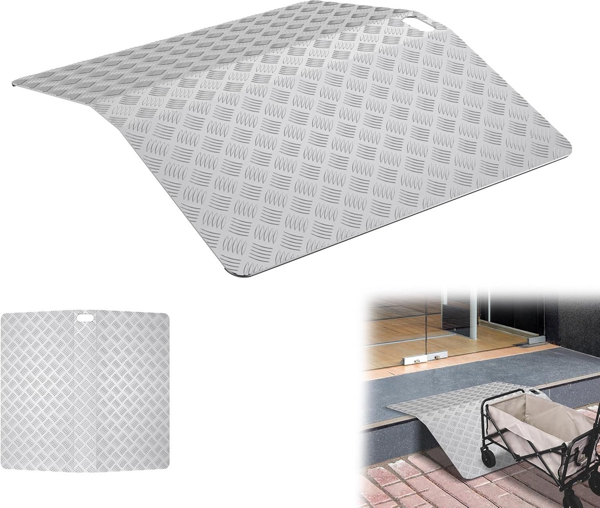 Drempelhelling 80 cm voor rolstoel en scootmobiel, antislip aluminium oprit