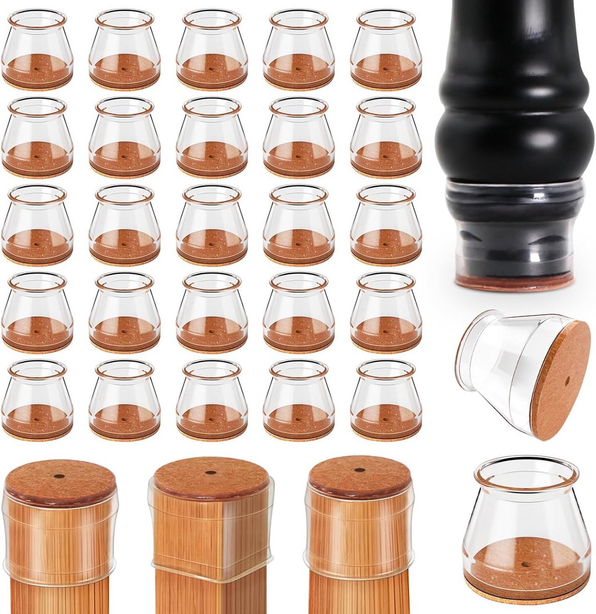 28 stuks Transparante Beschermers Poten Stoel en Tafel voor Houten Vloeren