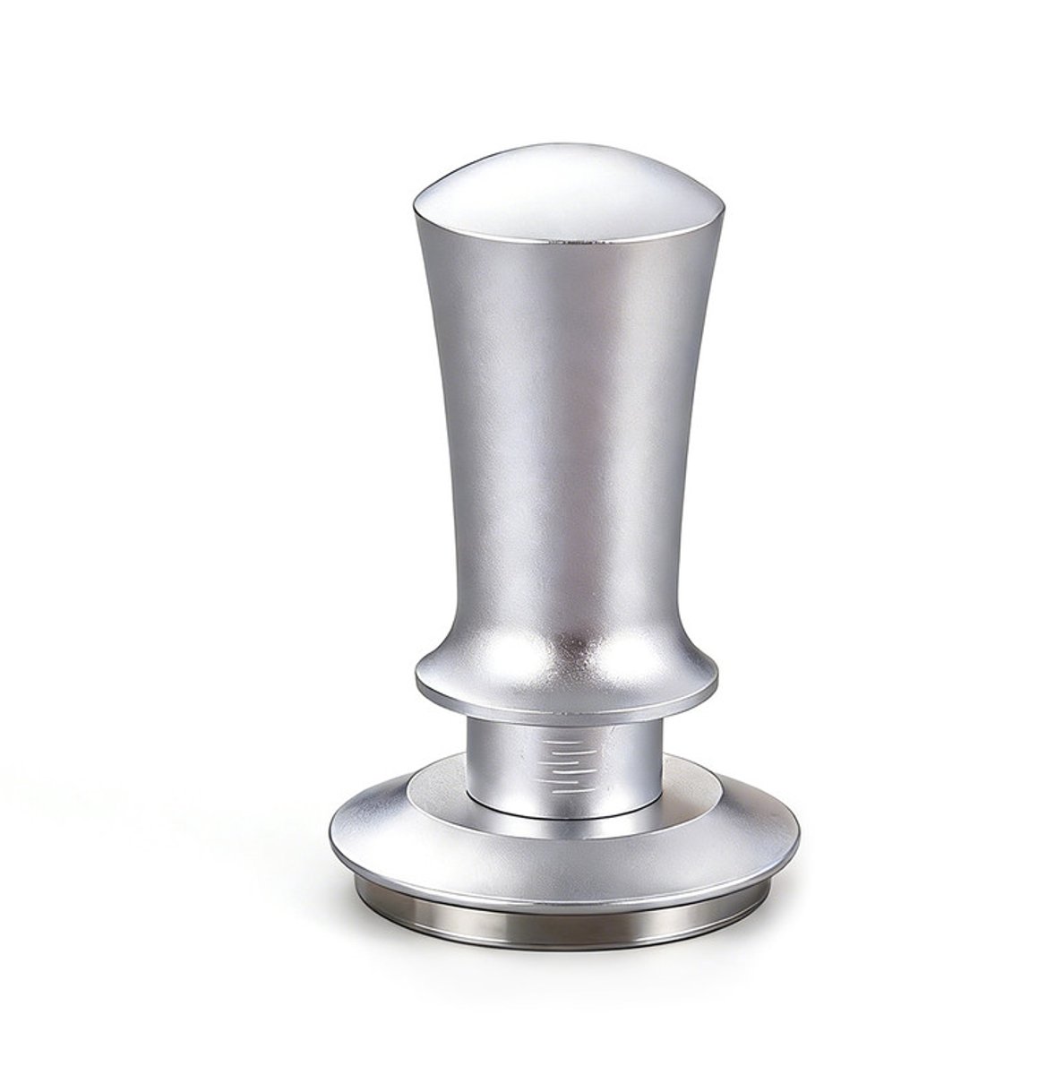 Koffiestamper - 51 mm - Dubbele veerstamper - Koffieaccessoire - Zilver