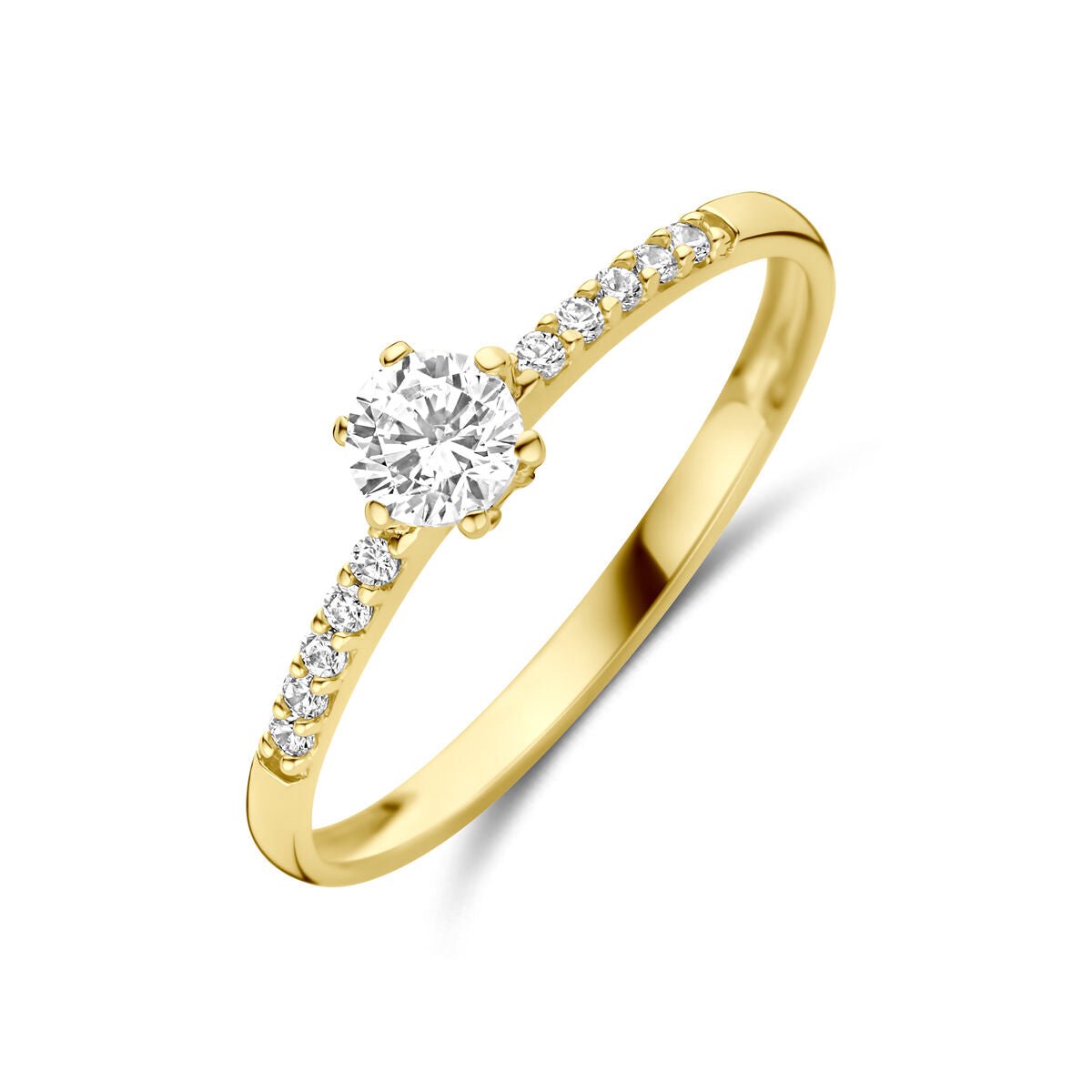 14K Geelgouden Ring met Zirkonia 4035047 – 4,5 mm