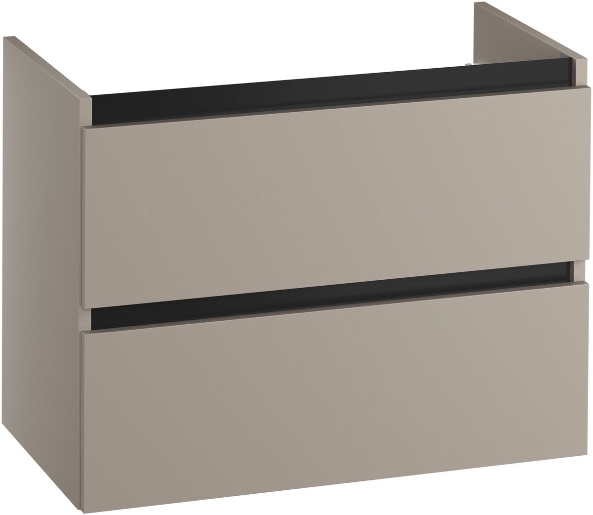 Saqu Gaia wastafelonderkast 80x39,5x60cm mat greige – zwarte greeplijst