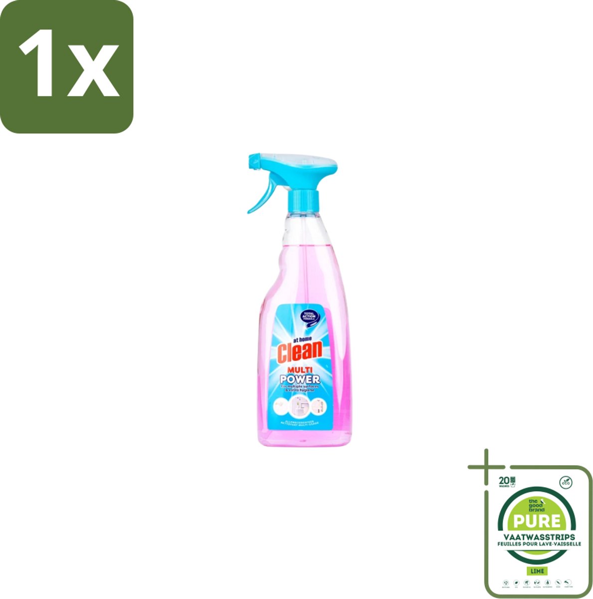 1 x At Home Clean – Allesreiniger Spray – Fris & Krachtig – 750 ml - Allesreiniger - Reinigingsmiddel - Vuil Verwijderen - Vet Verwijderen - Schone Geur
