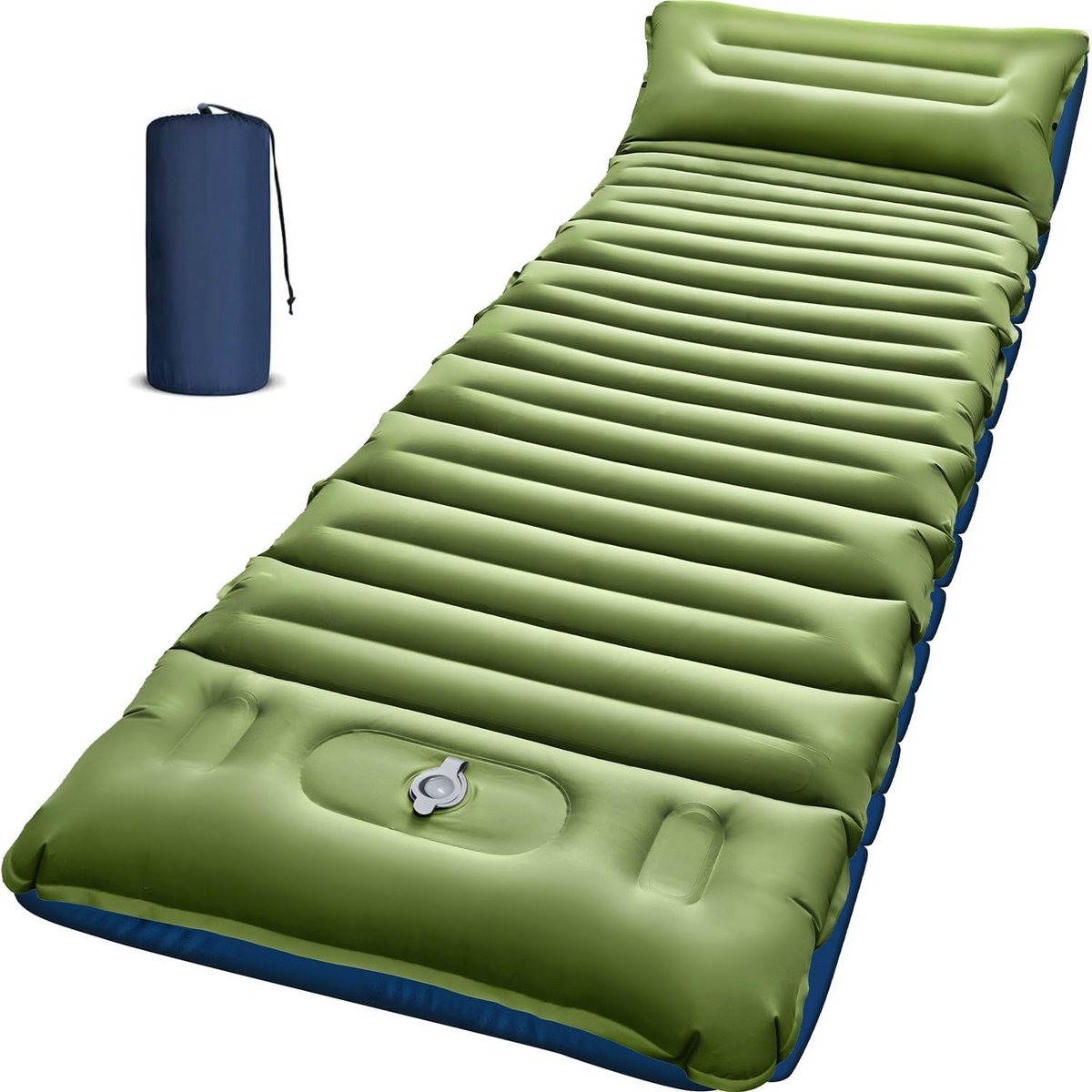 Dikke 13 cm Camping Slaapmat met Ingebouwd Kussen en Voetpomp - Ultralicht & Waterdicht