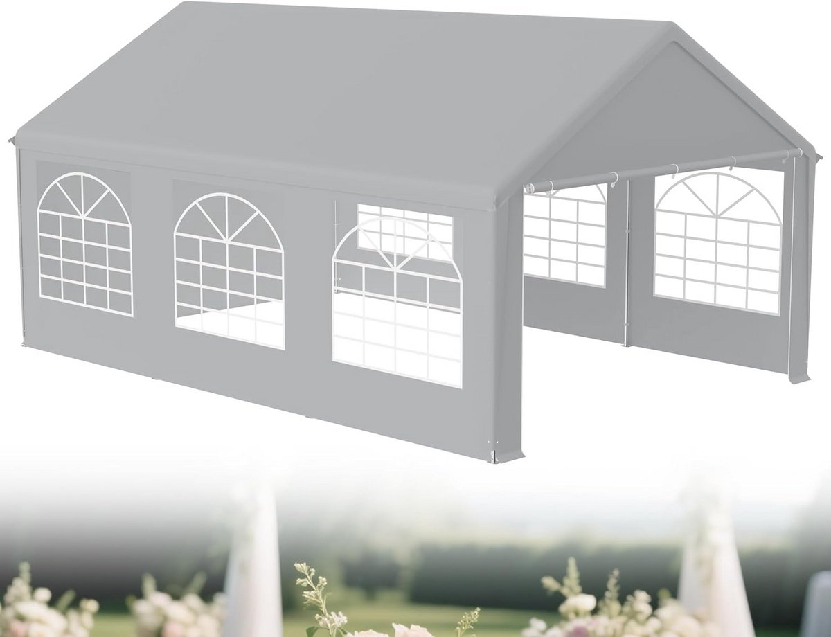 Grote Partytent 4x6m Paviljoen Waterdicht UV-Bescherming met Zijpanelen