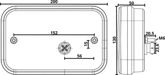 Fristom FT-270 LED Feu arrière Gauche à l'épreuve du bus CAN 5 broches