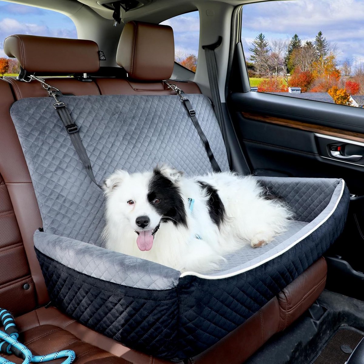 Grote Reisbench voor Hond - Comfortabel Autostoelkussen met Bevestigingssysteem