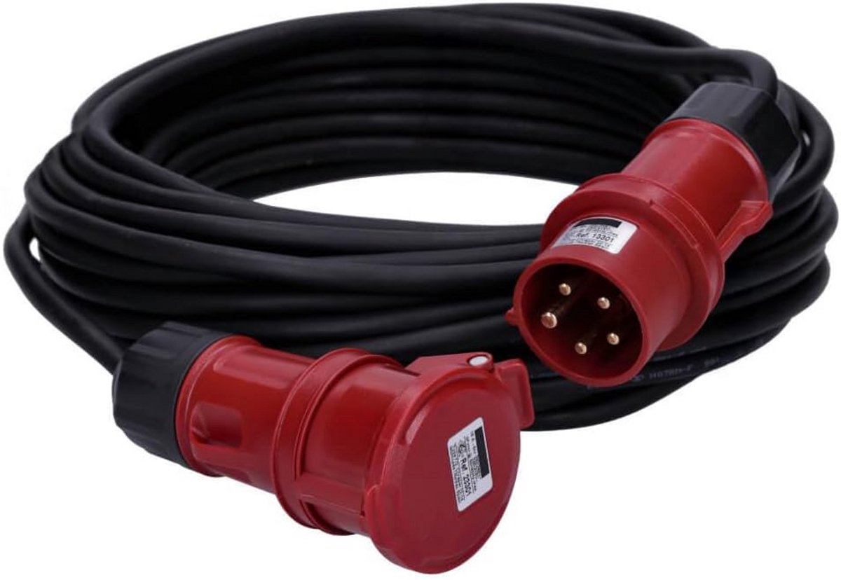 CEE Verlengkabel Sterkstroomkabel 25 meter 5-polig 16A 400V IP44 H07RN-F 5x1,5