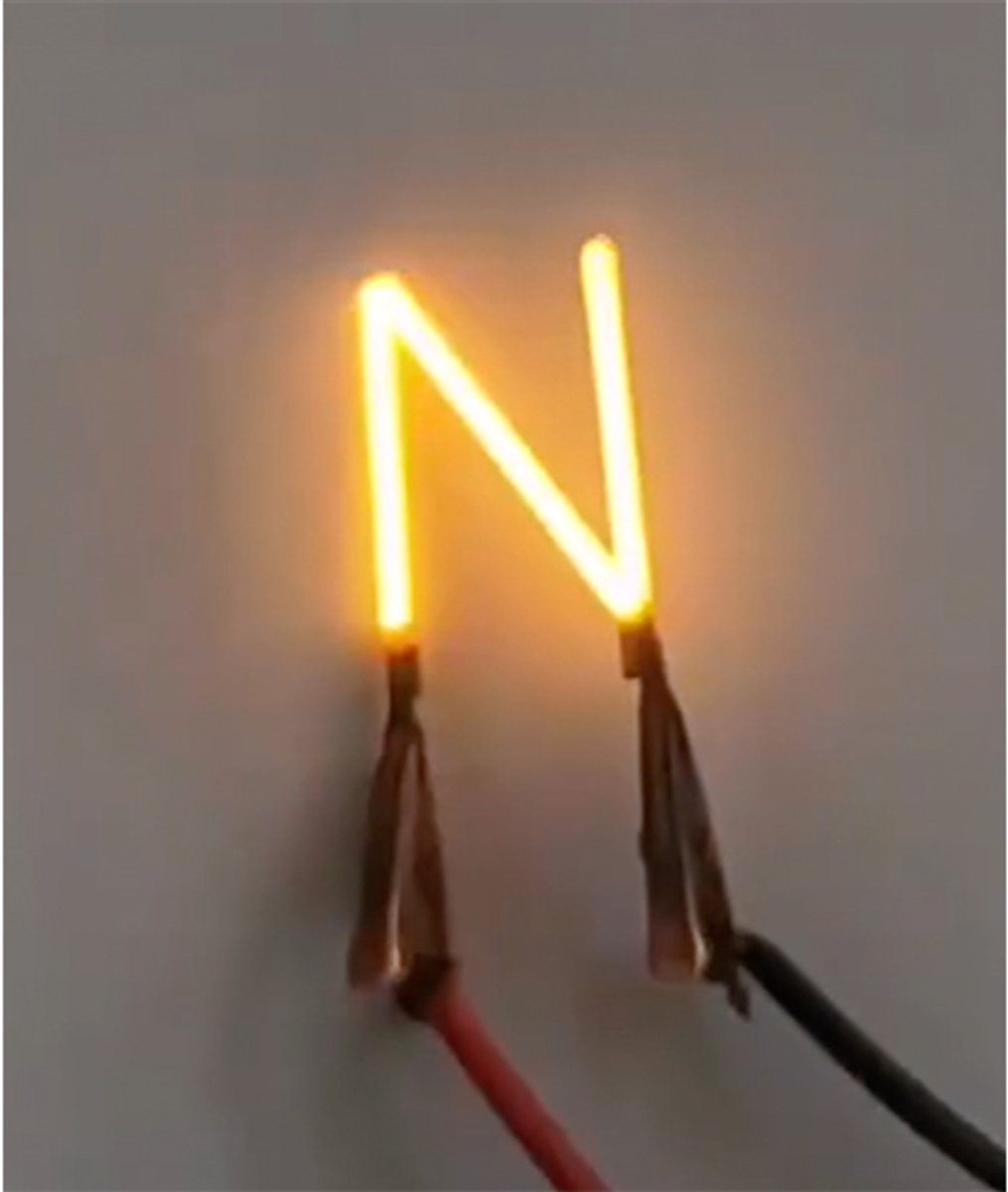 -N- COB LED 3V Filament Letter Geel 3 x 3 cm FPC 2200K 1W Warm-wit