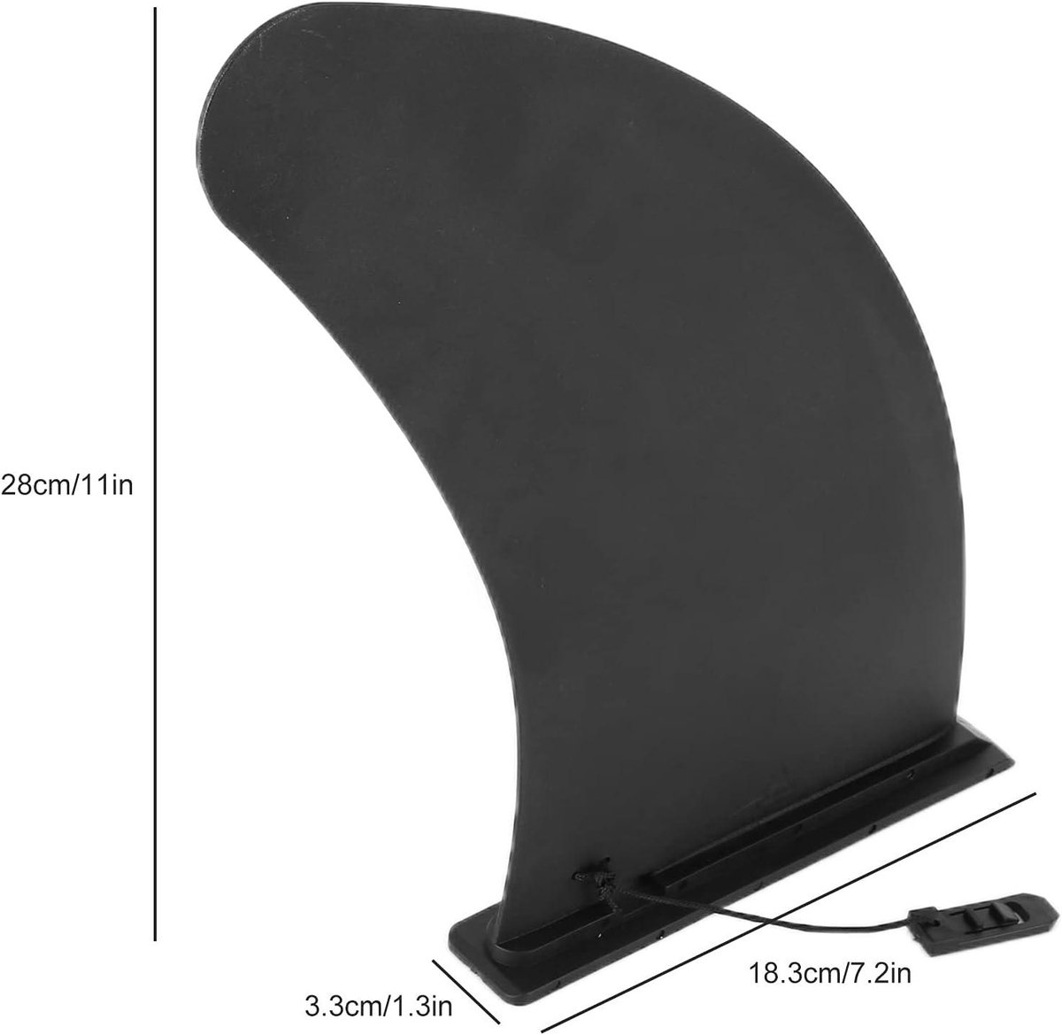 11 inch verwijderbare surfvin PVC vast stopcontact center stabilisator peddel voor longboard surfplank. Zwart