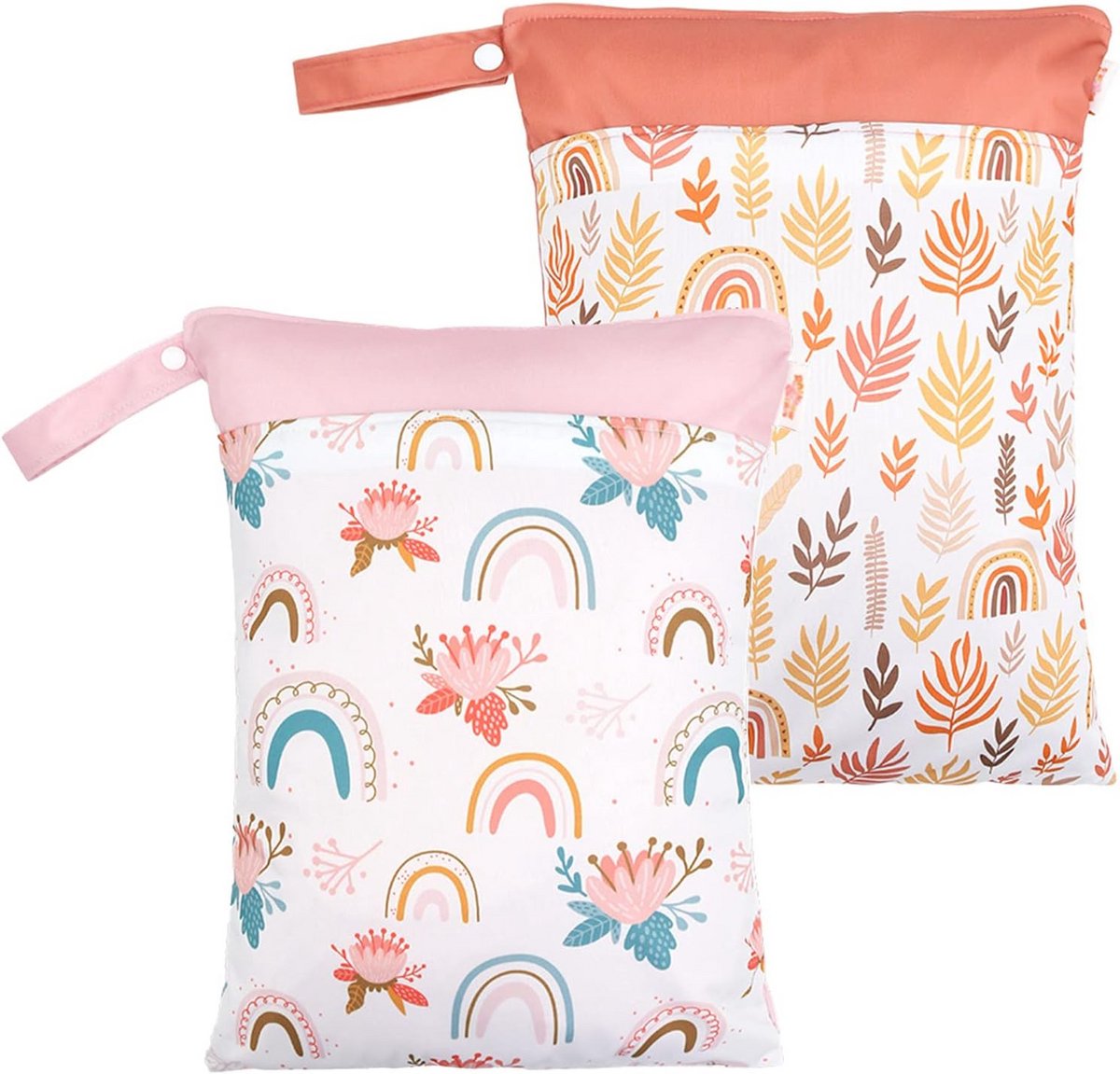 2 Stuks Waterdichte Luiertas voor Natte Luiers en Kleding - Herbruikbare Wetbag