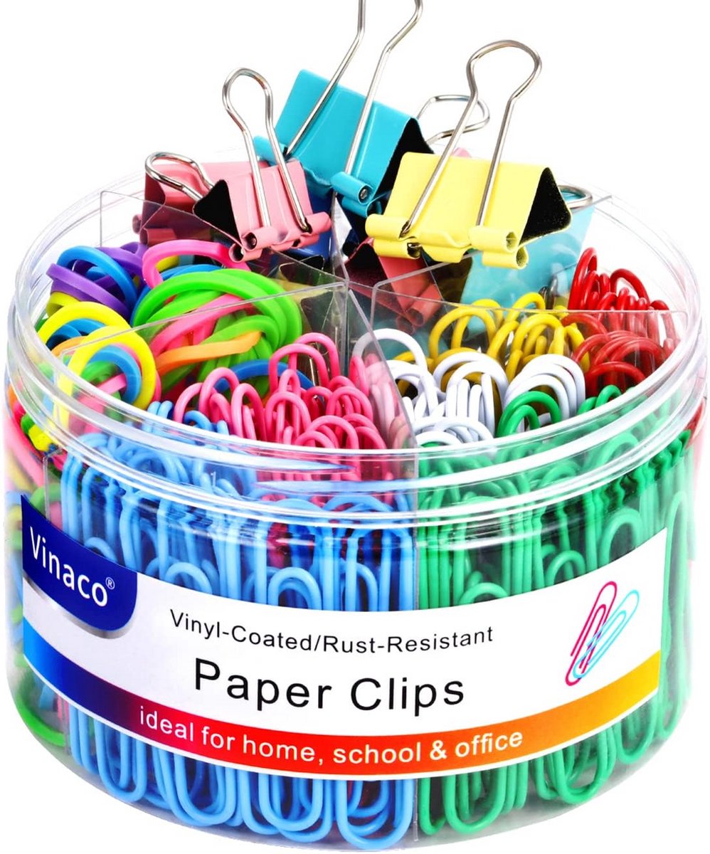 300 Stuks Paperclips en Bindclips in Diverse Maten en Kleuren