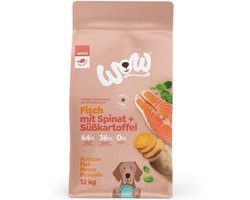 WOW Adult Graanvrij Vis met Spinazie & Zoete aardappel 12 kg - Hond
