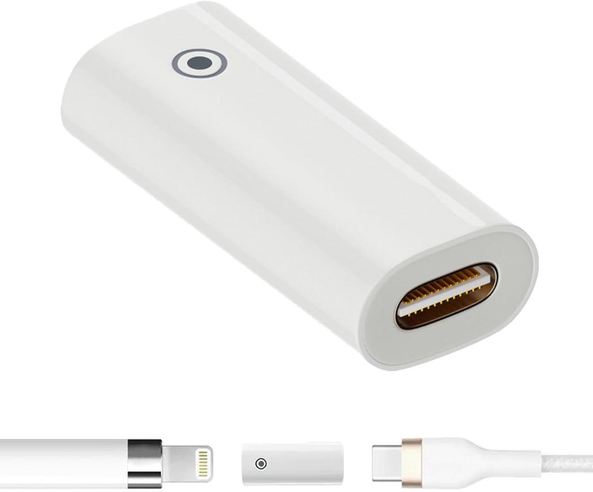 USB C-adapter voor opladen Apple Pencil 1e generatie - iPad compatibel - handig in gebruik