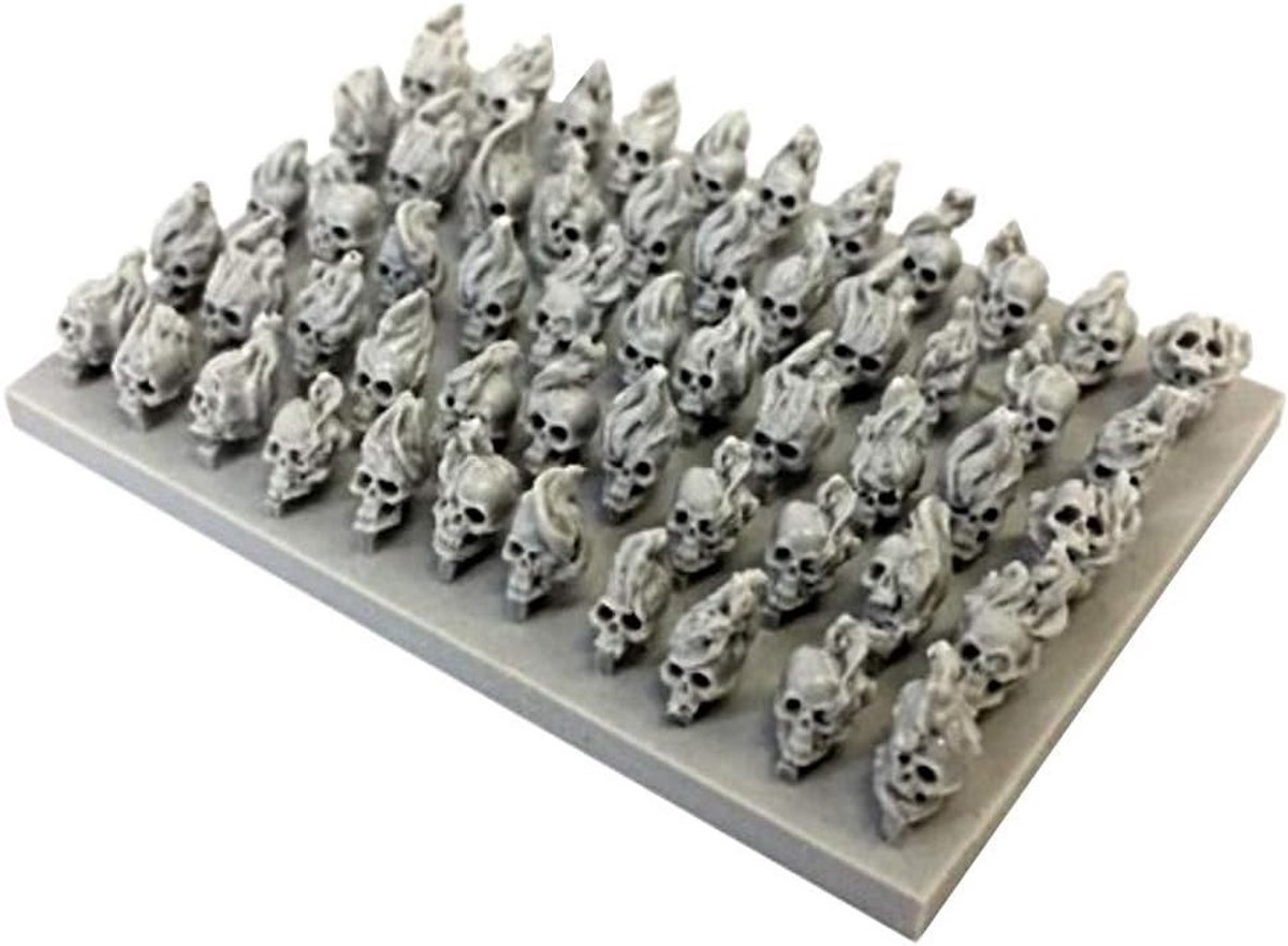 50 Stuks Brandende Schedels voor Miniaturen en Diorama's - Hars Decoratie