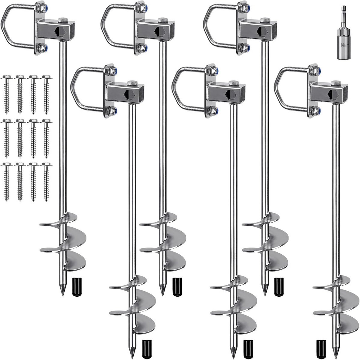 Extra Sterke Grondpennen 74 cm - Metalen Grondanker Schroef voor Tent, Trampoline en Schommel
