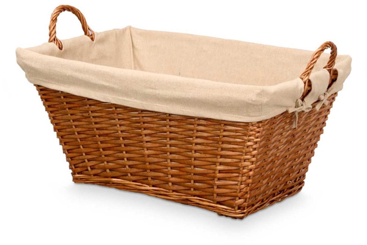 Kipit Storage Rieten opberg mand - gevlochten riet - bruin - 65 x 43 x 35 cm - met hengsels
