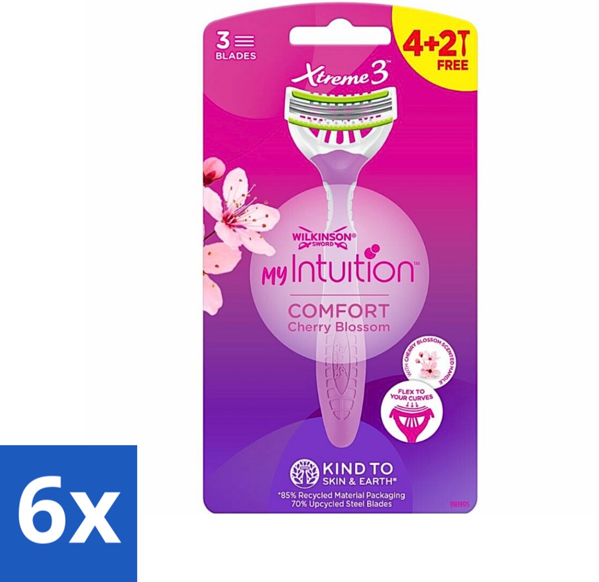 Wilkinson - Wegwerpscheermesjes - Xtreme 3 My Intuition - Comfortabel - 6 mesjes - Voordeelverpakking - 6 stuks